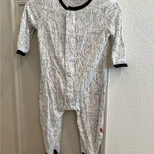 Magnetic Me Black and White Dogs Footie One Piece